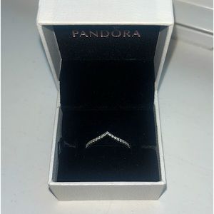 Pandora Sparkling Wishbone Ring